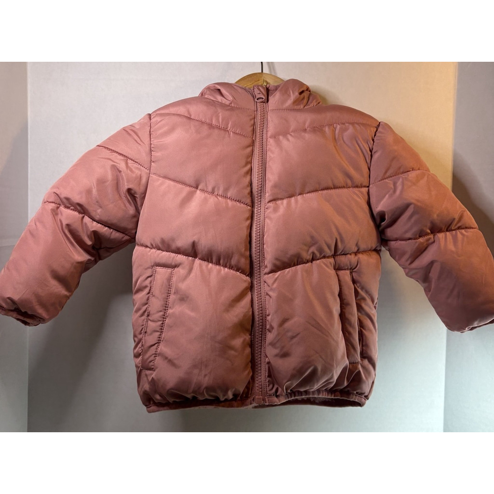 Swiss Tech Girls Jacket Pink Sz 2T 100%Polyester Zip Up Hooded Puffer Outerwear